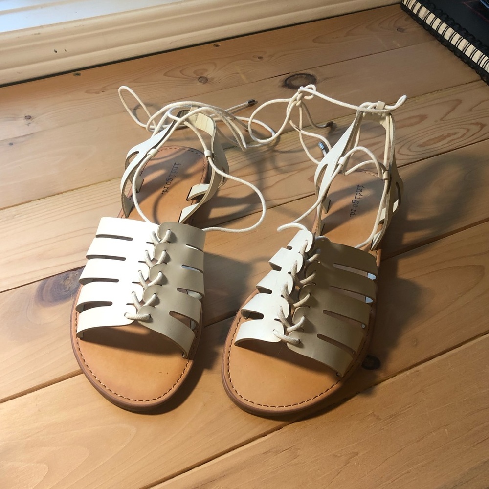 FREE Indigo Rd. White Baku Tie-Up Gladiator Sandal